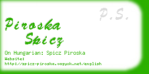 piroska spicz business card